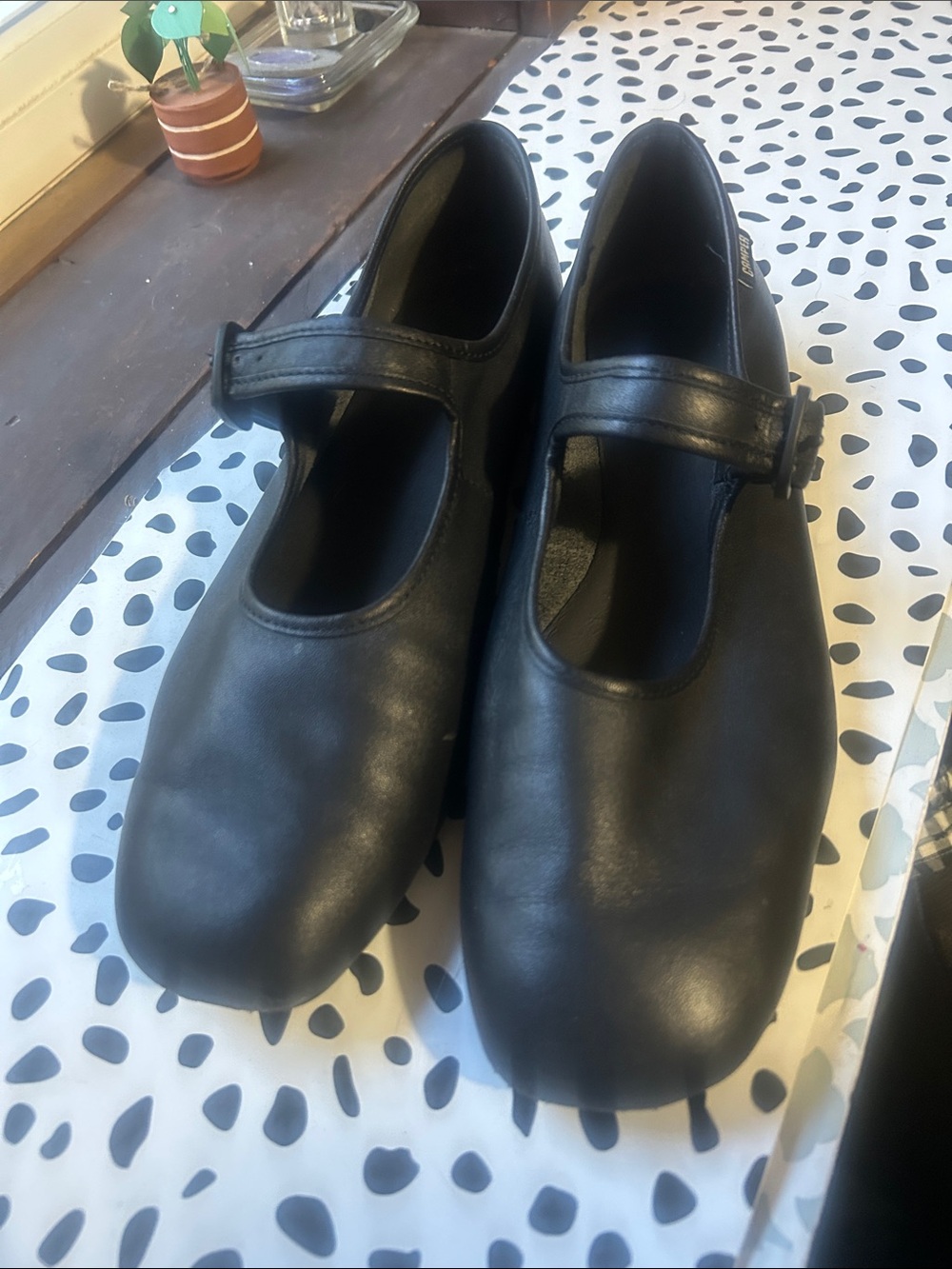 Camper Classic Black Mary Jane Flats